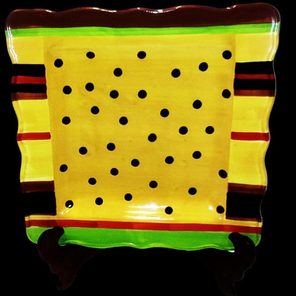 Square Dinner Plate,  Margaret Le Van Design,    Certified International - Picture 1 of 3